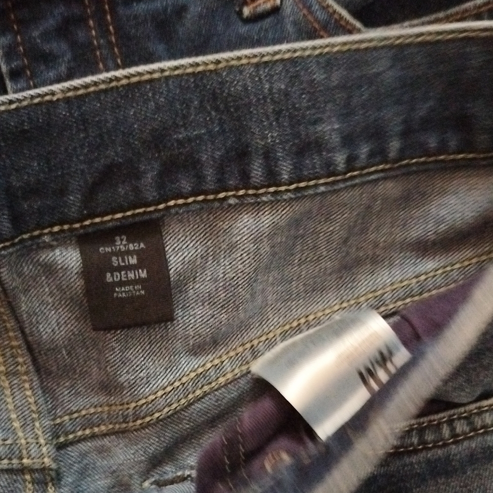 LOT Of 3 HM/ Old Navy/ Weatherproof Men's Dark Blue Straight Cut Jeans 32/32 - Picture 4 of 9